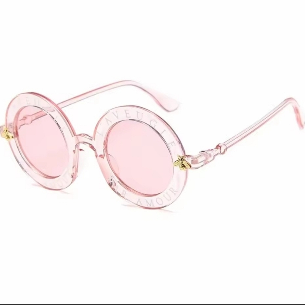 Retro Bold Pink Round Sunglasses - Picture 7 of 7